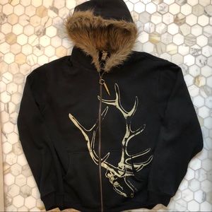 Cardboard Robot Deer Hunter Zip-up Hoodie